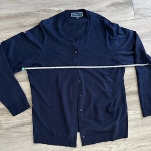 Karen Scott Navy Blue Button-down Cardigan Sweater